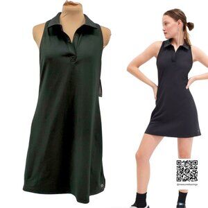 GapFit (Medium - NWT) Black Studio Polo T-back Dress with Johnny Collar #626374